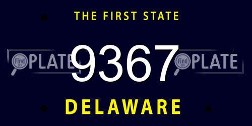 9367 Delaware License Plate