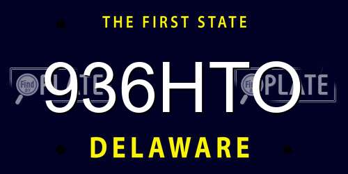 936HTO Delaware License Plate