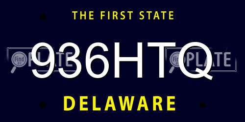 936HTQ Delaware License Plate
