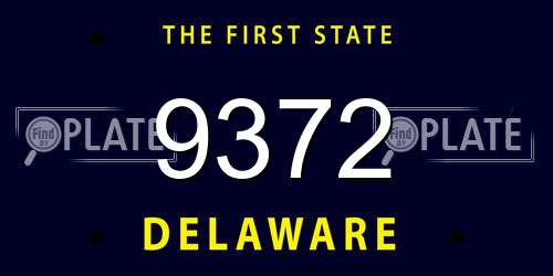9372 Delaware License Plate