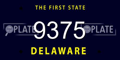 9375 Delaware License Plate