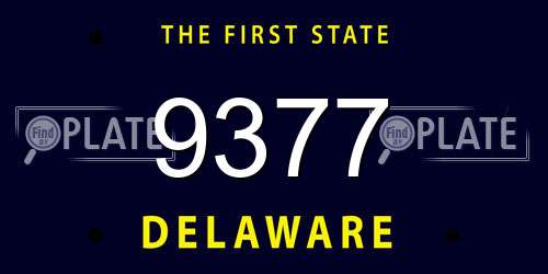 9377 Delaware License Plate