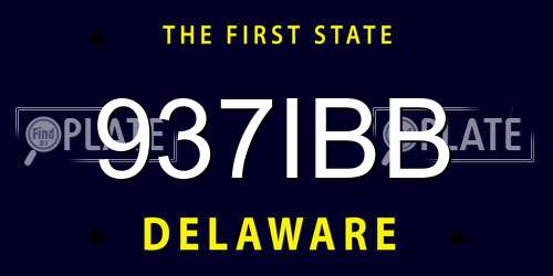 937IBB Delaware License Plate