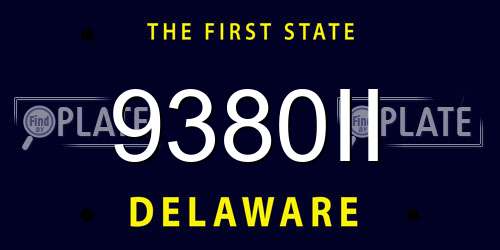 9380II Delaware License Plate