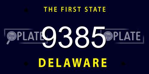 9385 Delaware License Plate