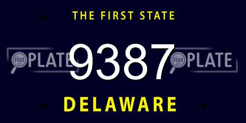 9387 Delaware License Plate