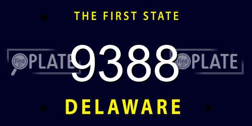 9388 Delaware License Plate