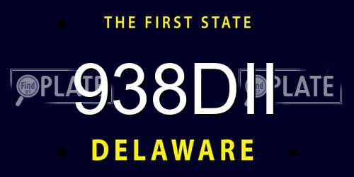 938DII Delaware License Plate
