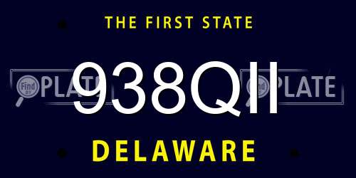 938QII Delaware License Plate