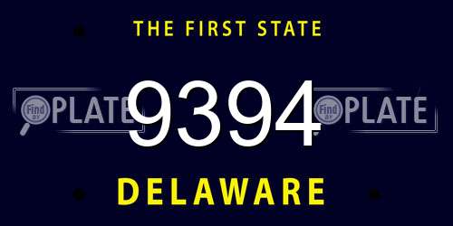 9394 Delaware License Plate