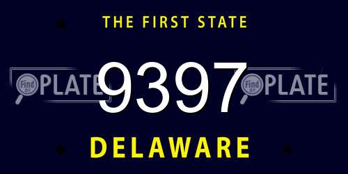 9397 Delaware License Plate