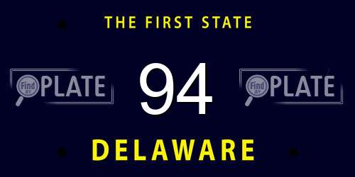 94 Delaware License Plate