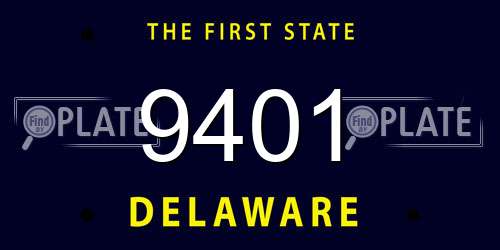 9401 Delaware License Plate