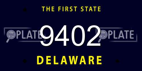 9402 Delaware License Plate
