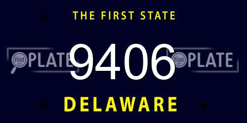 9406 Delaware License Plate