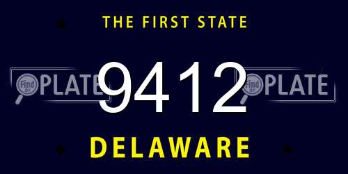 9412 Delaware License Plate