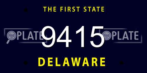 9415 Delaware License Plate