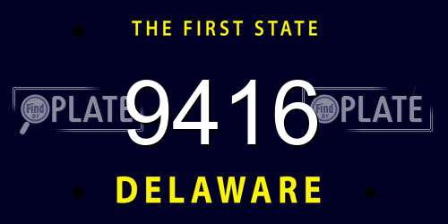 9416 Delaware License Plate
