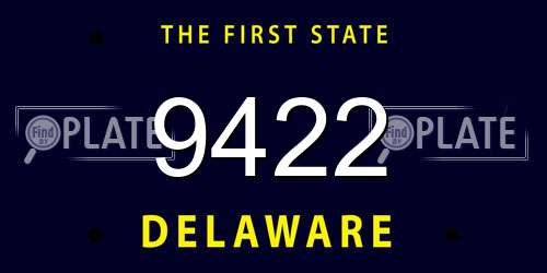 9422 Delaware License Plate