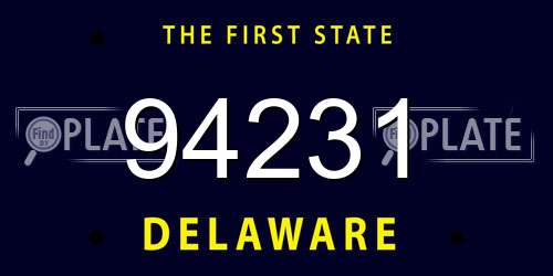 94231 Delaware License Plate