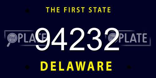94232 Delaware License Plate