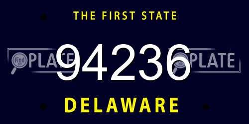 94236 Delaware License Plate