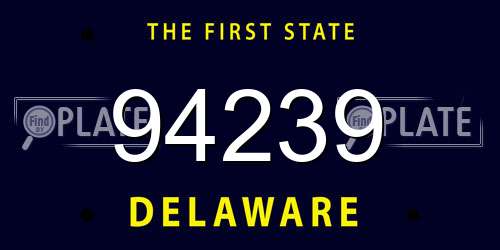 94239 Delaware License Plate