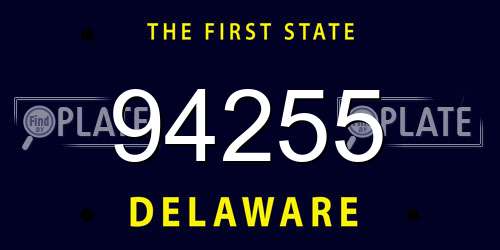 94255 Delaware License Plate