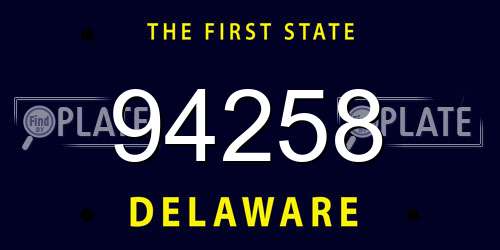 94258 Delaware License Plate