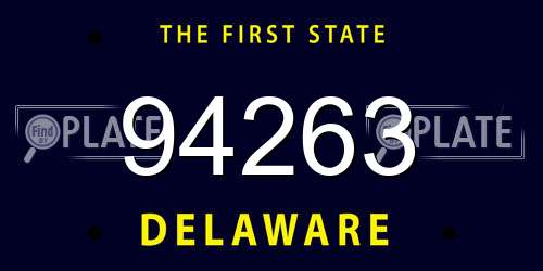 94263 Delaware License Plate