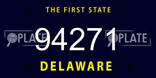 94271 Delaware License Plate