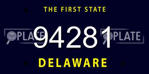 94281 Delaware License Plate