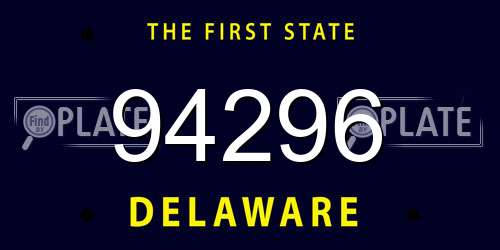 94296 Delaware License Plate