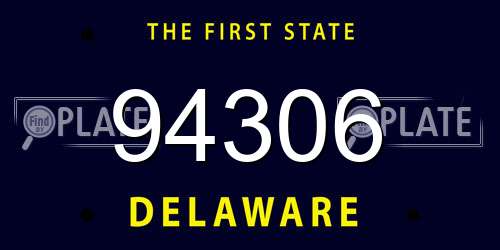 94306 Delaware License Plate