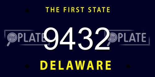 9432 Delaware License Plate