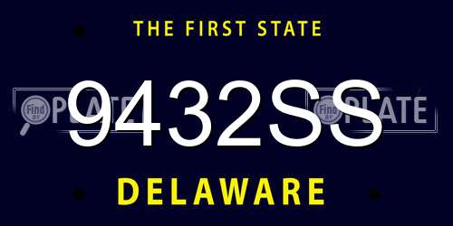 9432SS Delaware License Plate
