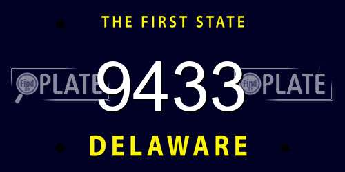 9433 Delaware License Plate