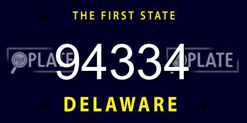 94334 Delaware License Plate