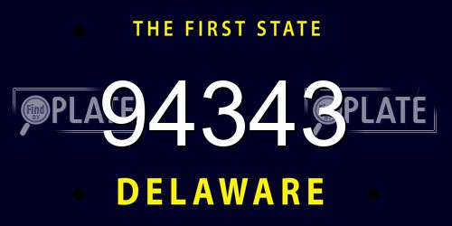 94343 Delaware License Plate