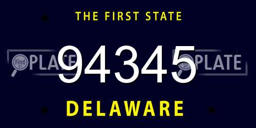 94345 Delaware License Plate