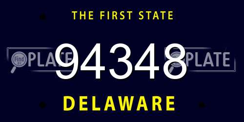 94348 Delaware License Plate
