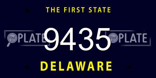 9435 Delaware License Plate