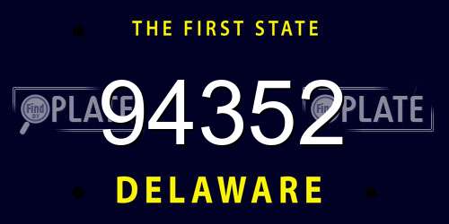 94352 Delaware License Plate