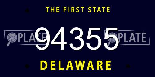 94355 Delaware License Plate