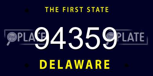 94359 Delaware License Plate