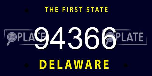 94366 Delaware License Plate