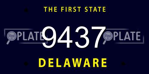 9437 Delaware License Plate