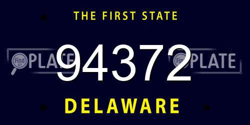 94372 Delaware License Plate