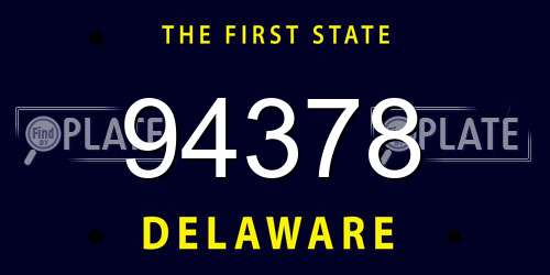 94378 Delaware License Plate