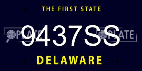 9437SS Delaware License Plate